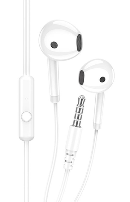 KSC-1301-WH.jpg KAKUSIGA earphones με μικρόφωνο KSC-1301, 3.5mm σύνδεση, 14mm, 1.1m, λευκά
