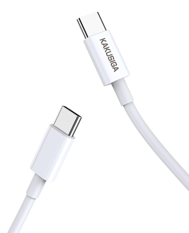 KSC-653-CC-WH.jpg KAKUSIGA καλώδιο USB-C σε USB-C KSC-653, 100W, 480Mbps, 25cm, λευκό