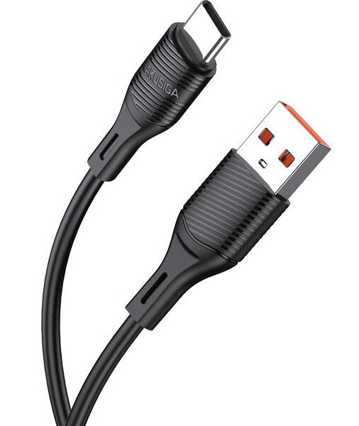 KAKUSIGA καλώδιο USB-C σε USB KSC-953, σιλικόνης, 3A, 480Mbps, 1m, μαύρο
