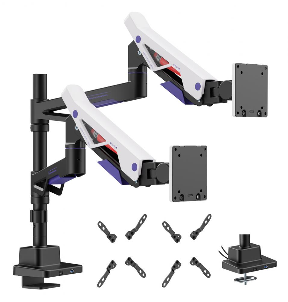 LDT95-C024UCP.jpg BRATECK gaming βάση γραφείου για 2x οθόνες LDT95-C024UCP, 24-57", έως 27kg, heavy duty