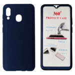 POWERTECH Θήκη Body 360° με Tempered Glass για Samsung A20, μπλε
