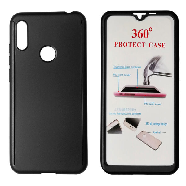POWERTECH Θήκη Body 360° με Tempered Glass για Huawei Y6/Pro 2019, μαύρη