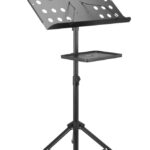 BRATECK αναλόγιο μουσικής MSS01-8, 75~150cm ύψος, με ράφι, μαύρο