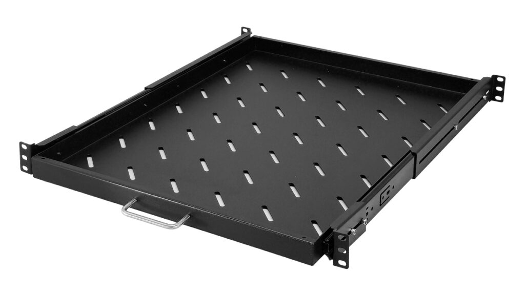 POWERTECH πτυσσόμενο ράφι για rack 19" NETW-0041, βάθος 570mm, μαύρο