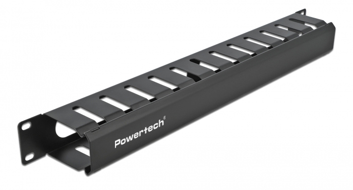 NETW-0047.jpg POWERTECH cable management NETW-0047 για rack 19"/1U, μεταλλικό, μαύρο