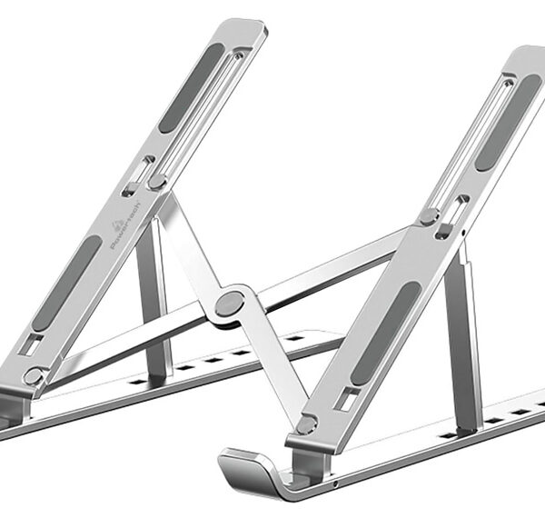 POWERTECH μεταλλική βάση laptop PT-1160, έως 18", foldable, ασημί