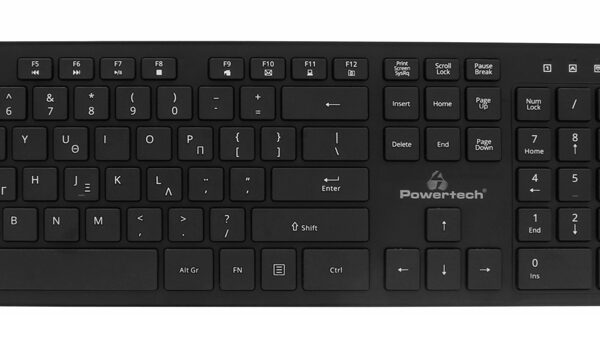 POWERTECH set ποντίκι & πληκτρολόγιο PT-1189, ασύρματο, 1600DPI, μαύρο