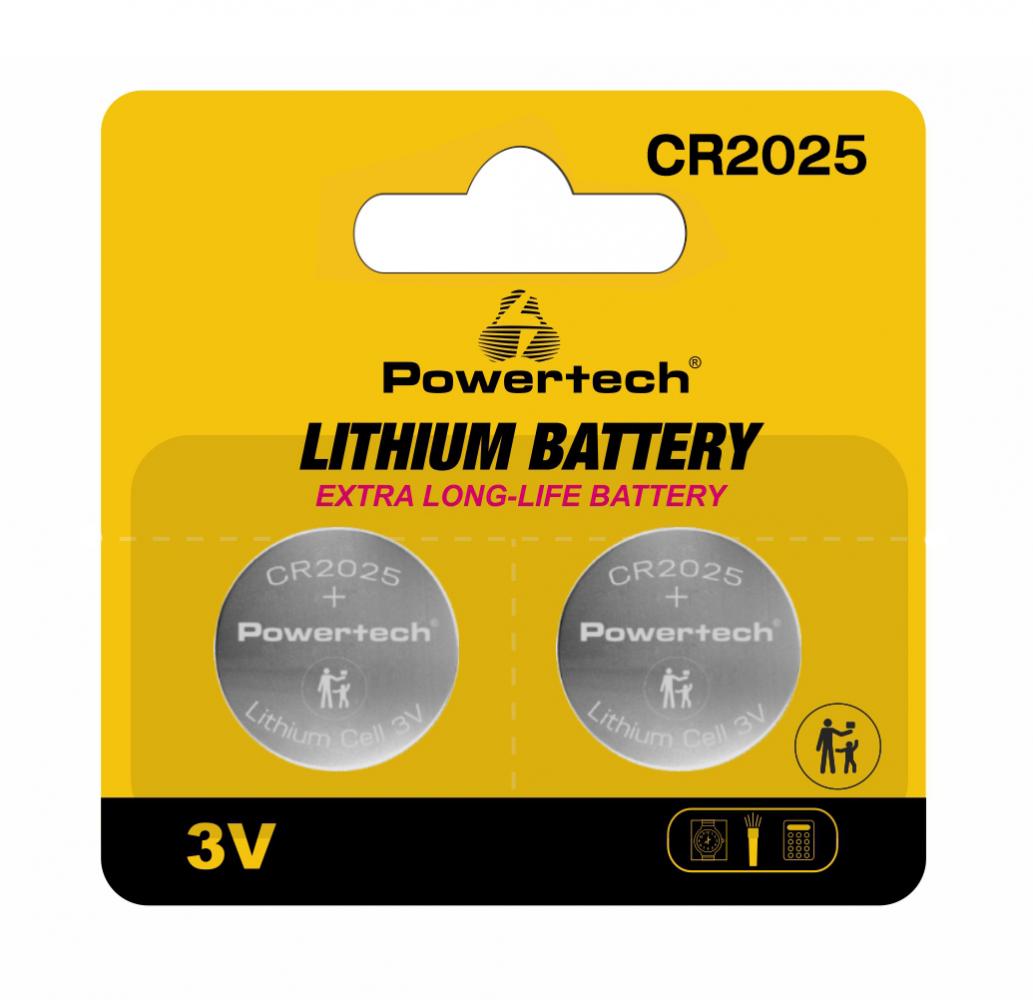 PT-1212.jpg POWERTECH μπαταρίες λιθίου PT-1212, CR2025, 3V, 2τμχ
