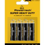 POWERTECH μπαταρίες Zinc Carbon Super Heavy Duty PT-1219, AA, 1.5V, 4τμχ