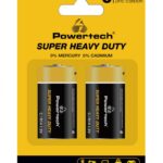POWERTECH μπαταρίες Zinc Carbon Super Heavy Duty PT-1221, R14 1.5V, 2τμχ