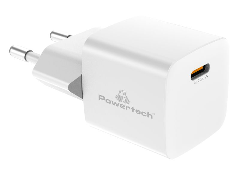 PT-1223.jpg POWERTECH φορτιστής τοίχου PT-1223, USB-C, 20W, λευκός