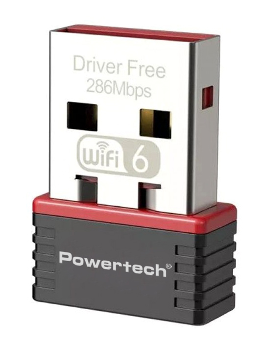 PT-1383.jpg POWERTECH ασύρματος USB αντάπτορας δικτύου PT-1383, 300Mbps WiFi 6