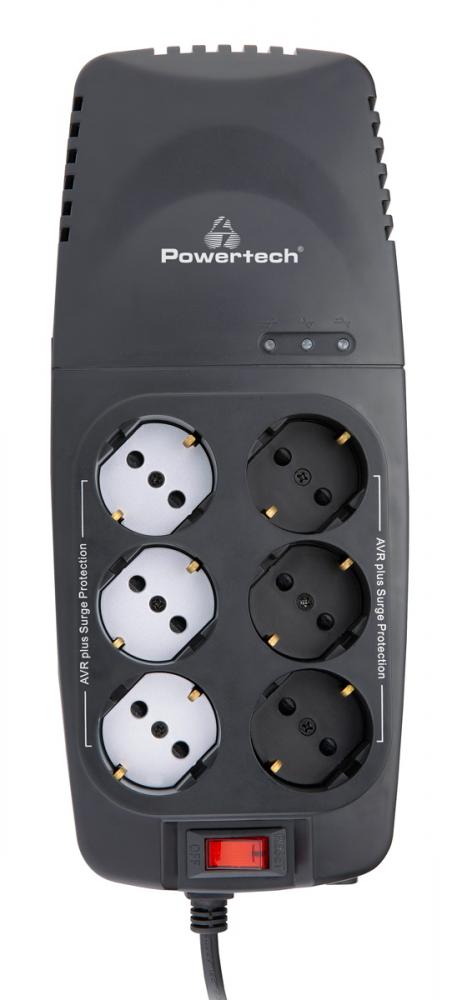 POWERTECH σταθεροποιητής ρεύματος PT-1496, 2000VA/1000W, 6x schuko