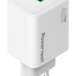 POWERTECH φορτιστής τοίχου PT-1551, USB/USB-C, 45W, GaN, AVS, λευκός