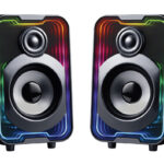 POWERTECH ηχεία PT-1575 με RGB φωτισμό, 2x 5W, Bluetooth & USB/USB-C, μαύρα