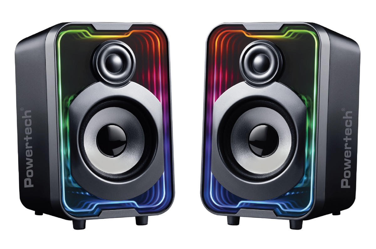 PT-1575.jpg POWERTECH ηχεία PT-1575 με RGB φωτισμό, 2x 5W, Bluetooth & USB/USB-C, μαύρα