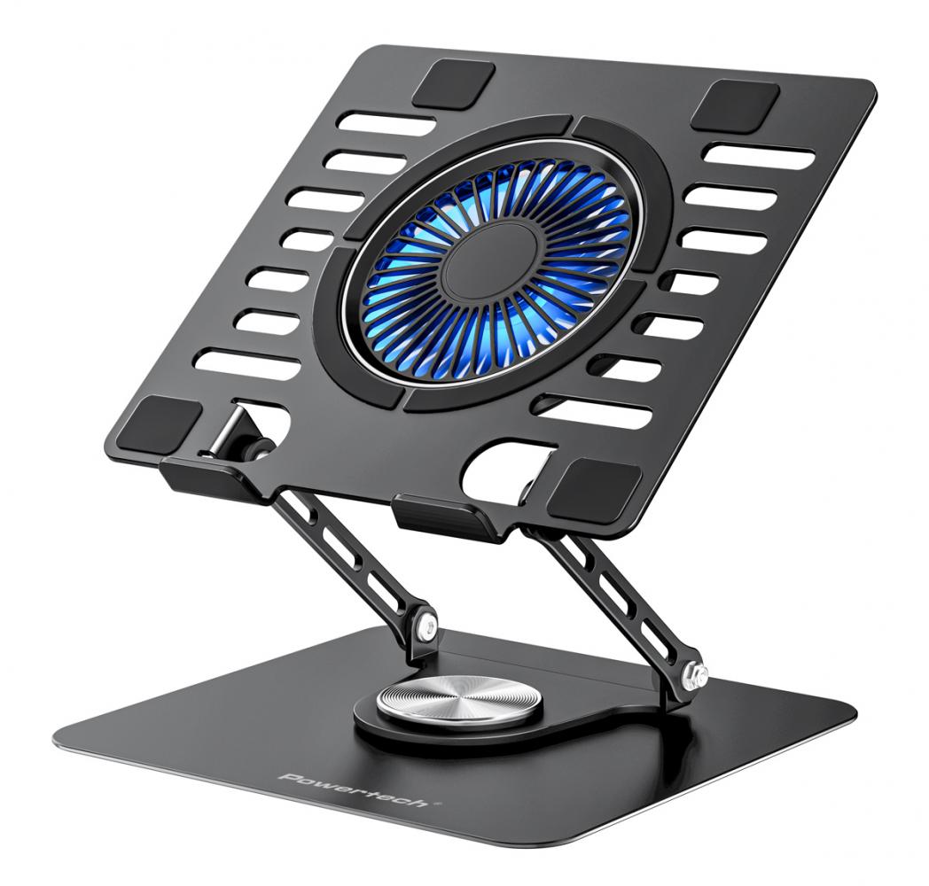 PT-1630.jpg POWERTECH βάση & ψύξη laptop PT-1630 έως 17", 110mm LED fan, μεταλλική, μαύρη