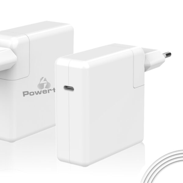 POWERTECH φορτιστής laptop PT-704 για Apple, USB Type-C PD, 61W, λευκός