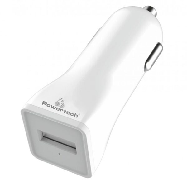 POWERTECH φορτιστής αυτοκινήτου PT-762, USB, 1A, λευκός