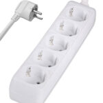POWERTECH πολύπριζο PT-871, 5x schuko, 16A, 3m, λευκό