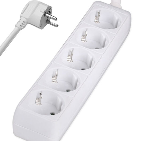 POWERTECH πολύπριζο PT-871, 5x schuko, 16A, 3m, λευκό