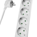 POWERTECH πολύπριζο PT-876, 5x schuko, 16A, 3m, λευκό
