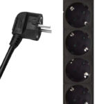 POWERTECH πολύπριζο PT-877, 5x schuko, 16A, 3m, μαύρο