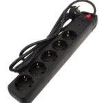 POWERTECH πολύπριζο ασφαλείας PT-881, 5x schuko, 16A, 1.5m, μαύρο
