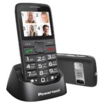 POWERTECH κινητό τηλέφωνο Sentry Eco V2, dual SIM, πλήκτρο SOS, μαύρο