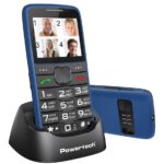 POWERTECH κινητό τηλέφωνο Sentry Eco V2, dual SIM, πλήκτρο SOS, μπλε