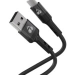 POWERTECH καλώδιο USB-C σε USB PTR-0161, σιλικόνης, 60W, 480Mbps, 1m, μαύρο