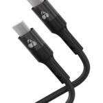POWERTECH καλώδιο USB-C PTR-0163, σιλικόνης, 60W, 480Mbps, 1m, μαύρο