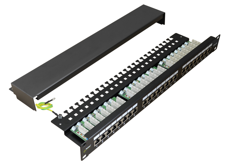 RP-F24V6.jpg PULSAR patch panel RP-F24V6, 19"/1U, 24-port, FTP Cat 6
