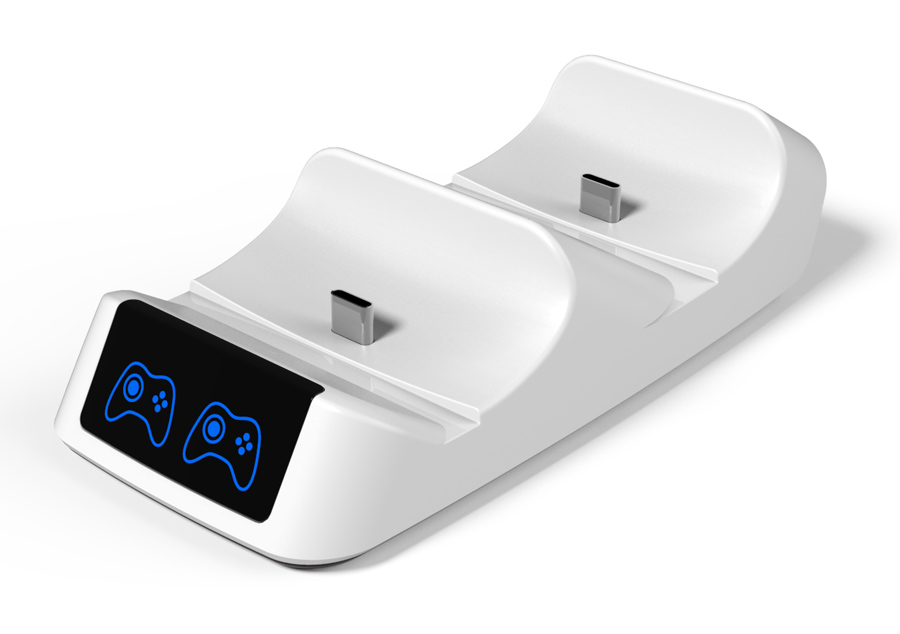 RR-0019.jpg ROAR βάση φόρτισης gamepad RR-0019 για 2x PS5 DualSense, λευκή