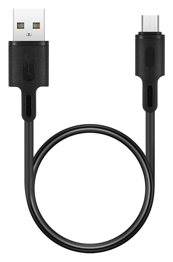 RRCS01MM.jpg ROCKROSE καλώδιο USB σε Micro USB Beta AM Mini, 2.4A, 30cm, μαύρο