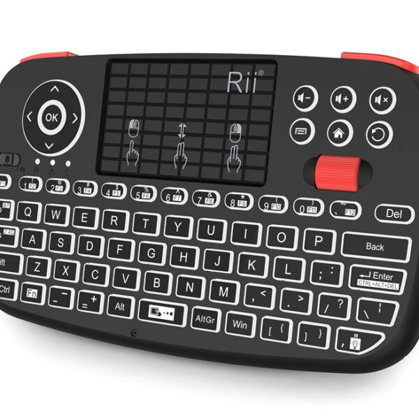 RIITEK ασύρματο mini πληκτρολόγιο i4, backlit, Bluetooth & 2.4GHz, μαύρο