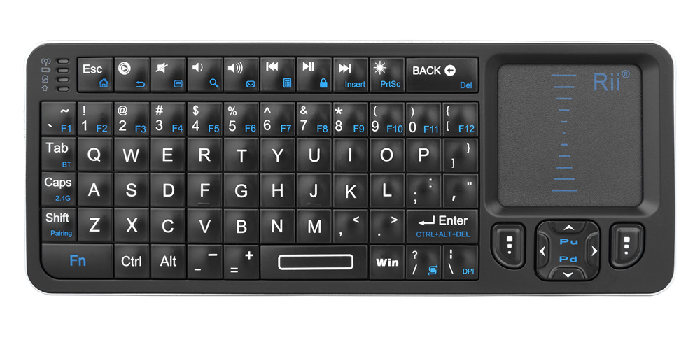 RT-MWK06.jpg RIITEK ασύρματο mini πληκτρολόγιο K06, backlit, Bluetooth/2.4GHz, μαύρο