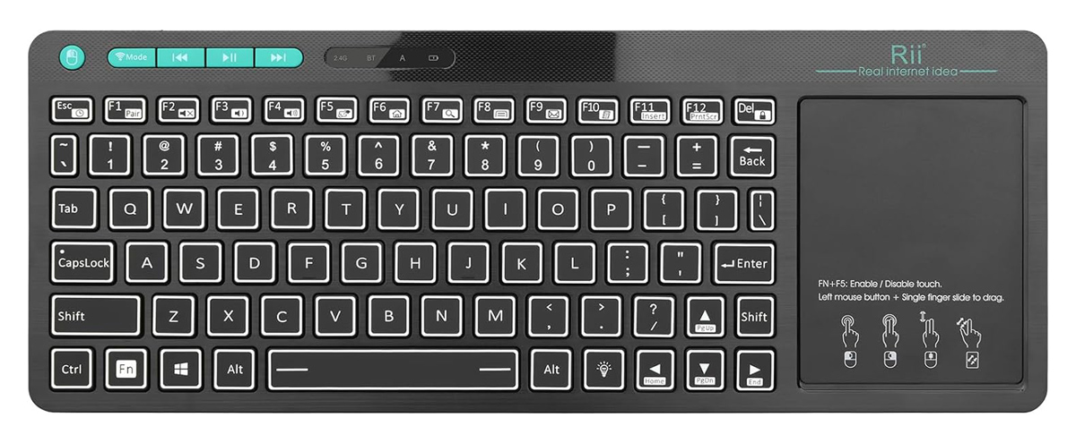 RT-MWK18-11.jpg RIITEK ασύρματο πληκτρολόγιο Mini K18S με touchpad, RGB backlit, 2.4GHz & Bluetooth