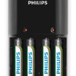 PHILIPS φορτιστής μπαταριών AA & AΑΑ NiMH SCB1450NB με 4x AAA, μαύρος