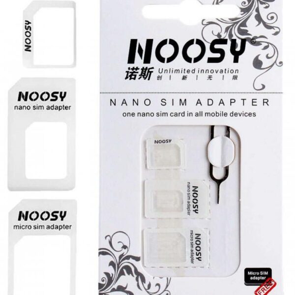 NOOSY Nano SIM & Micro SIM Adapter Set, λευκό