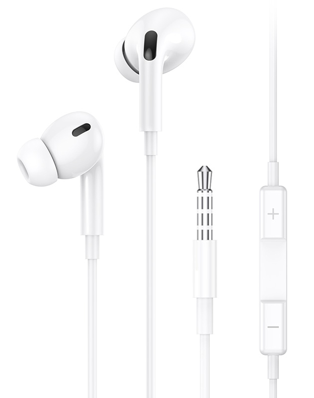 SJ451HS01.jpg USAMS earphones με μικρόφωνο EP-41, 3.5mm σύνδεση, Φ10mm, 1.2m, λευκά