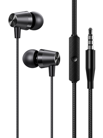 SJ475HS01.jpg USAMS earphones με μικρόφωνο EP-42, 3.5mm σύνδεση, Φ10mm, 1.2m, μαύρα
