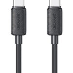 USAMS καλώδιο USB-C σε USB-C US-SJ691, 60W, 480Mbps, 1m, μαύρο