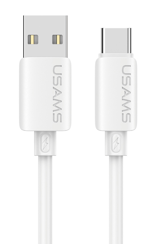 SJ786USB02.jpg USAMS καλώδιο USB-C σε USB SJ786, σιλικόνης, 3A, 480Mbps, 1m, λευκό