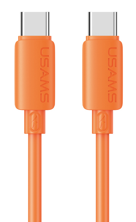 SJ787USB03.jpg USAMS καλώδιο USB-C SJ787, σιλικόνης, 60W, 480Mbps, 1m, πορτοκαλί