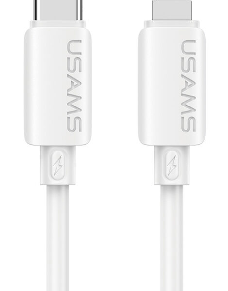 USAMS καλώδιο Lightning σε USB-C SJ788, σιλικόνης, 30W, 480Mbps, 1m, λευκό