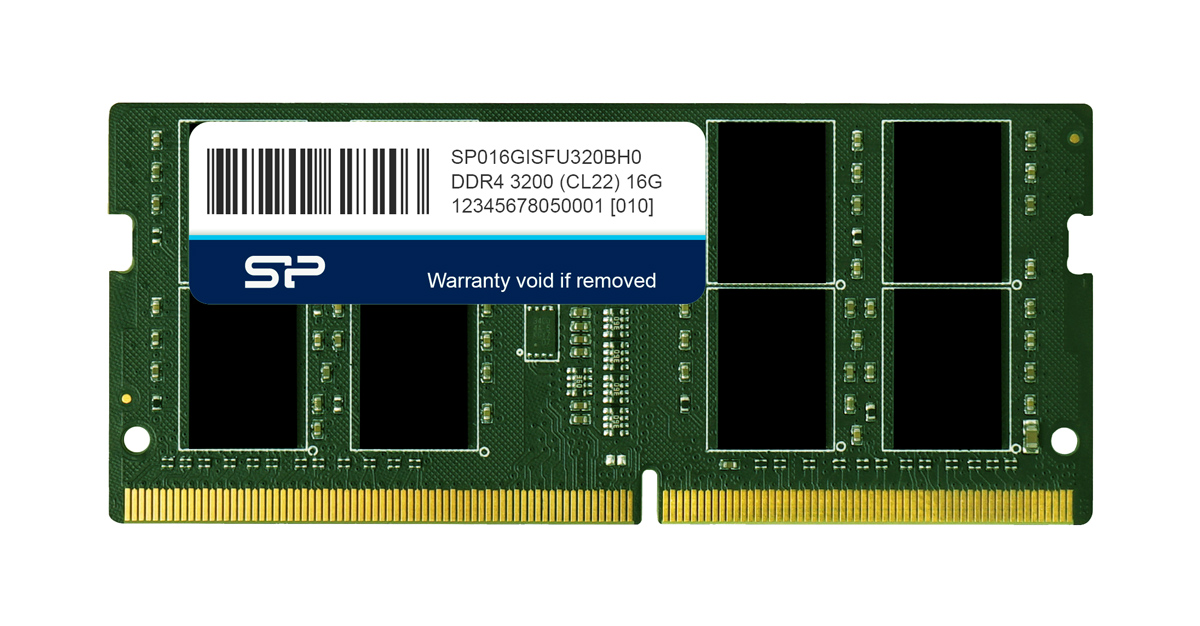 SP016GISFU320BH0.jpg SILICON POWER industrial μνήμη DDR4 SODIMM SP016GISFU320BH0, 16GB, 3200MHz, CL22, -20~95 °C