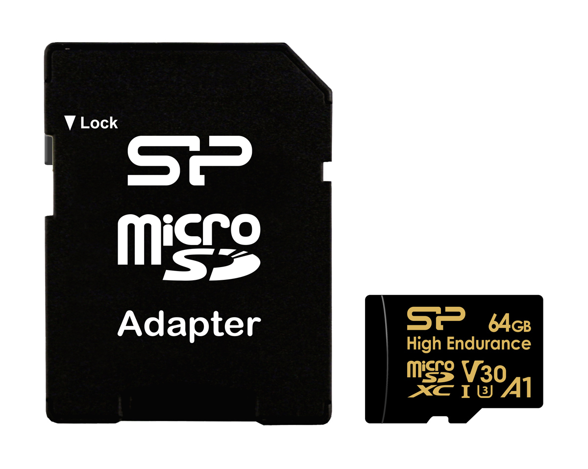 SP064GBSTXDV3V1HSP.jpg SILICON POWER κάρτα μνήμης microSDHC High Endurance, 64GB, Class 10 UHS-I U3 A1 V30
