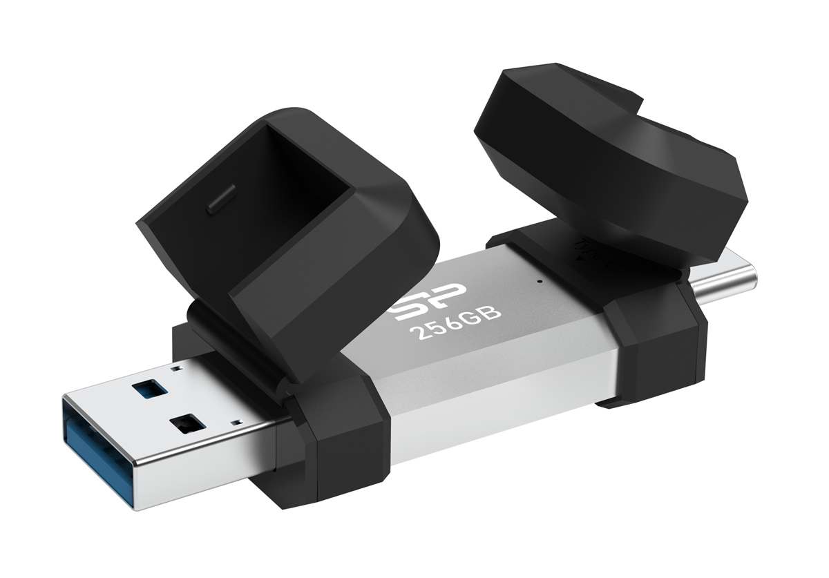 SP256GBUC3C51V1S.jpg SILICON POWER USB Flash Drive C51, USB/USB-C, 256GB, 200MBps, ασημί