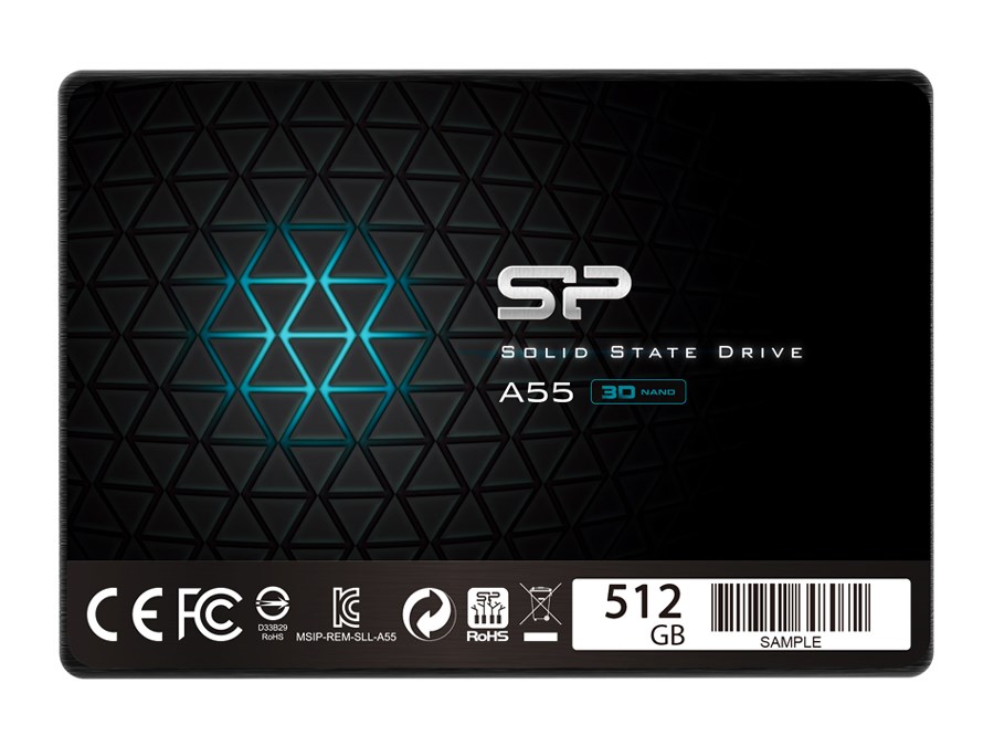 SILICON POWER SSD A55 512GB, 2.5", SATA III, 500-450MB/s, 7mm